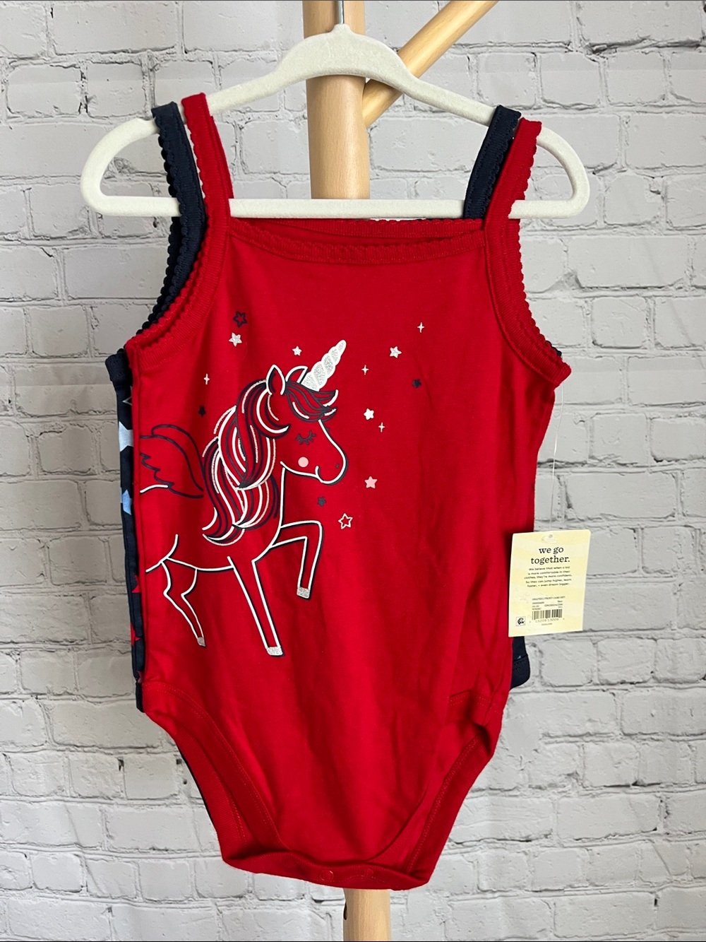 ⭐️⭐️PICK 5 / $20 NEW Garanimals (2) Red Unicorn & Stars Bodysuits